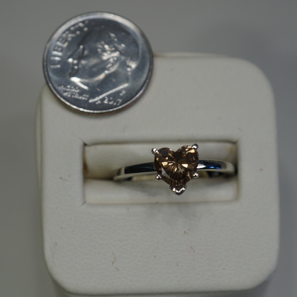 14KW Gold 1.05 Ct. Genuine Chocolate Diamond Ring - Picture 7 of 7